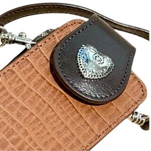 Langdon Leather Manhattan Croc Embossed Phone Case Brown Clip Utility Western